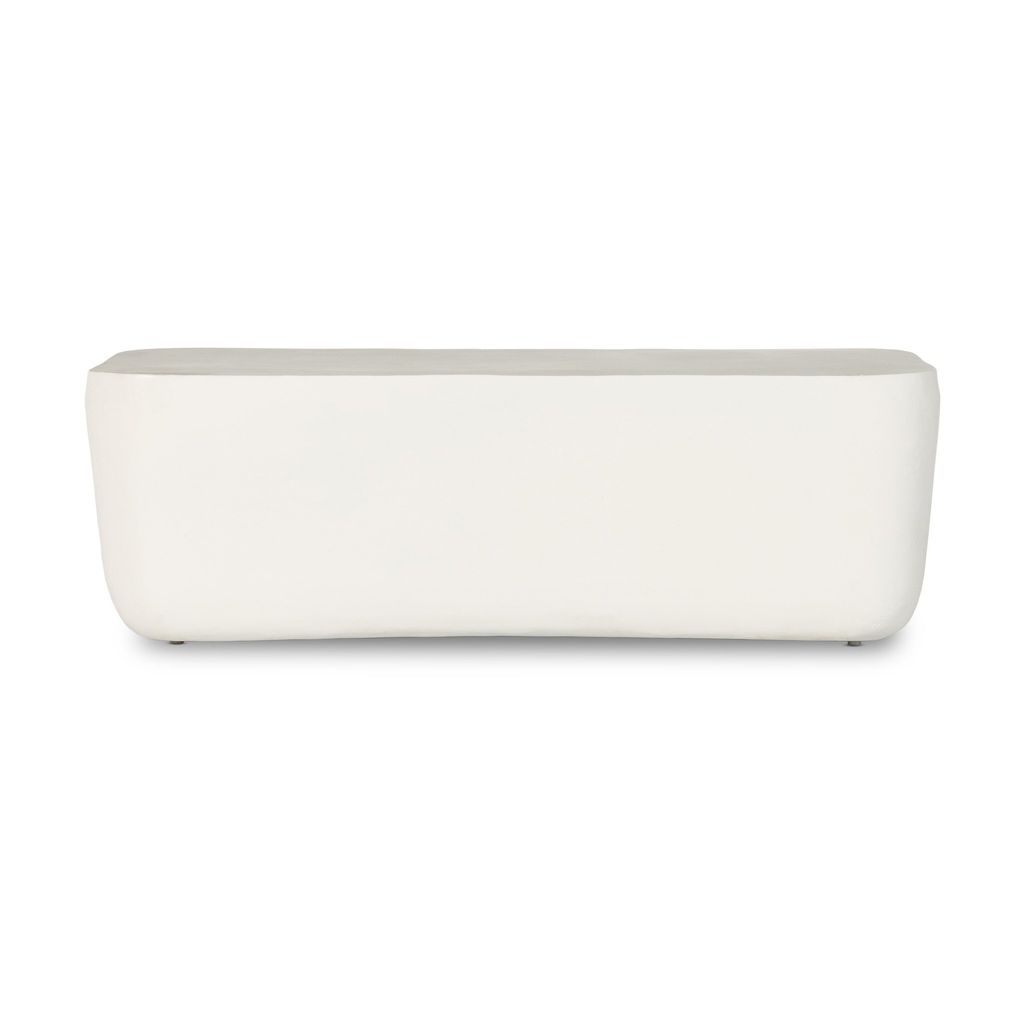 Basil Outdoor Rectangular Coffee Table, Matte White