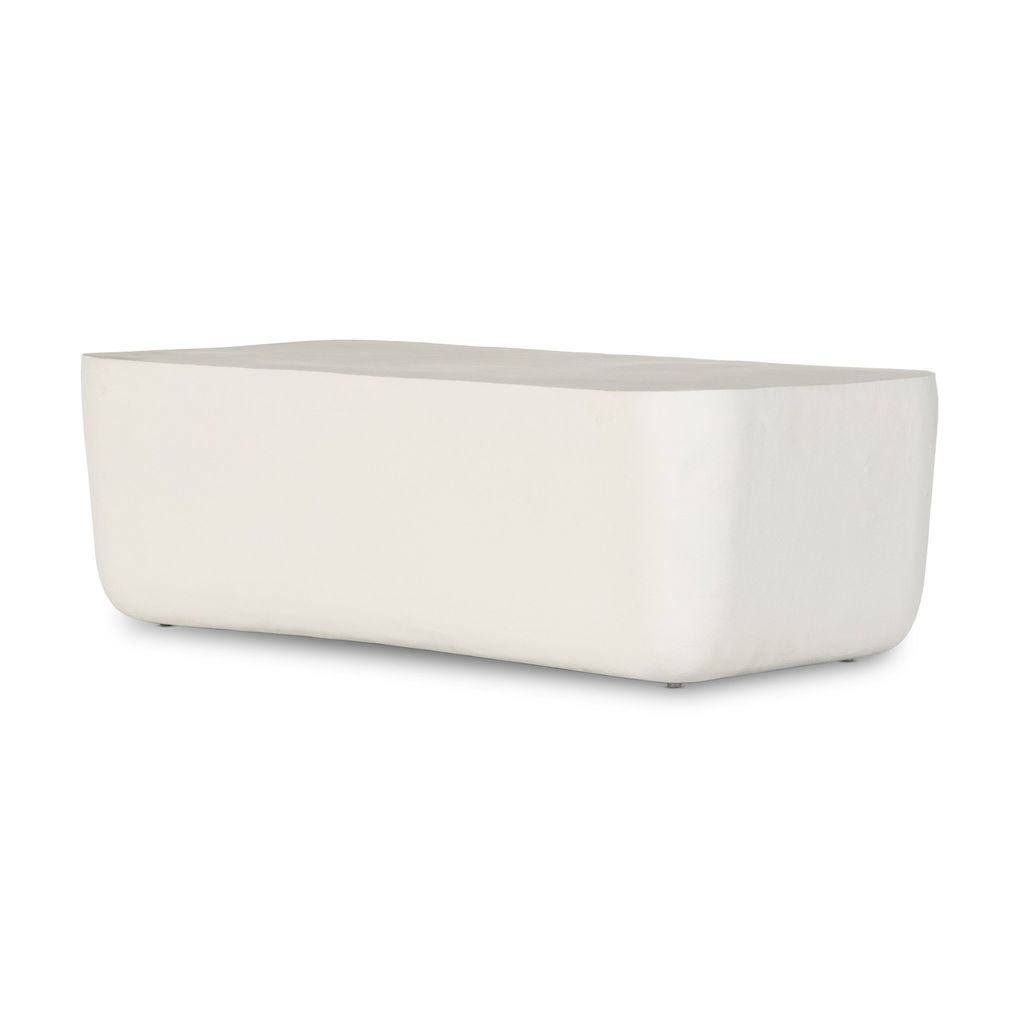Basil Outdoor Rectangular Coffee Table, Matte White