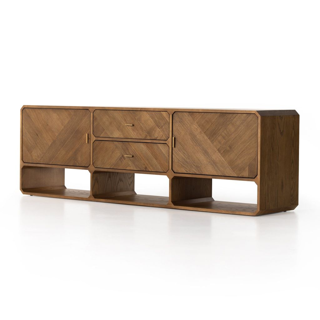 Caspian Media Console, Natural Ash