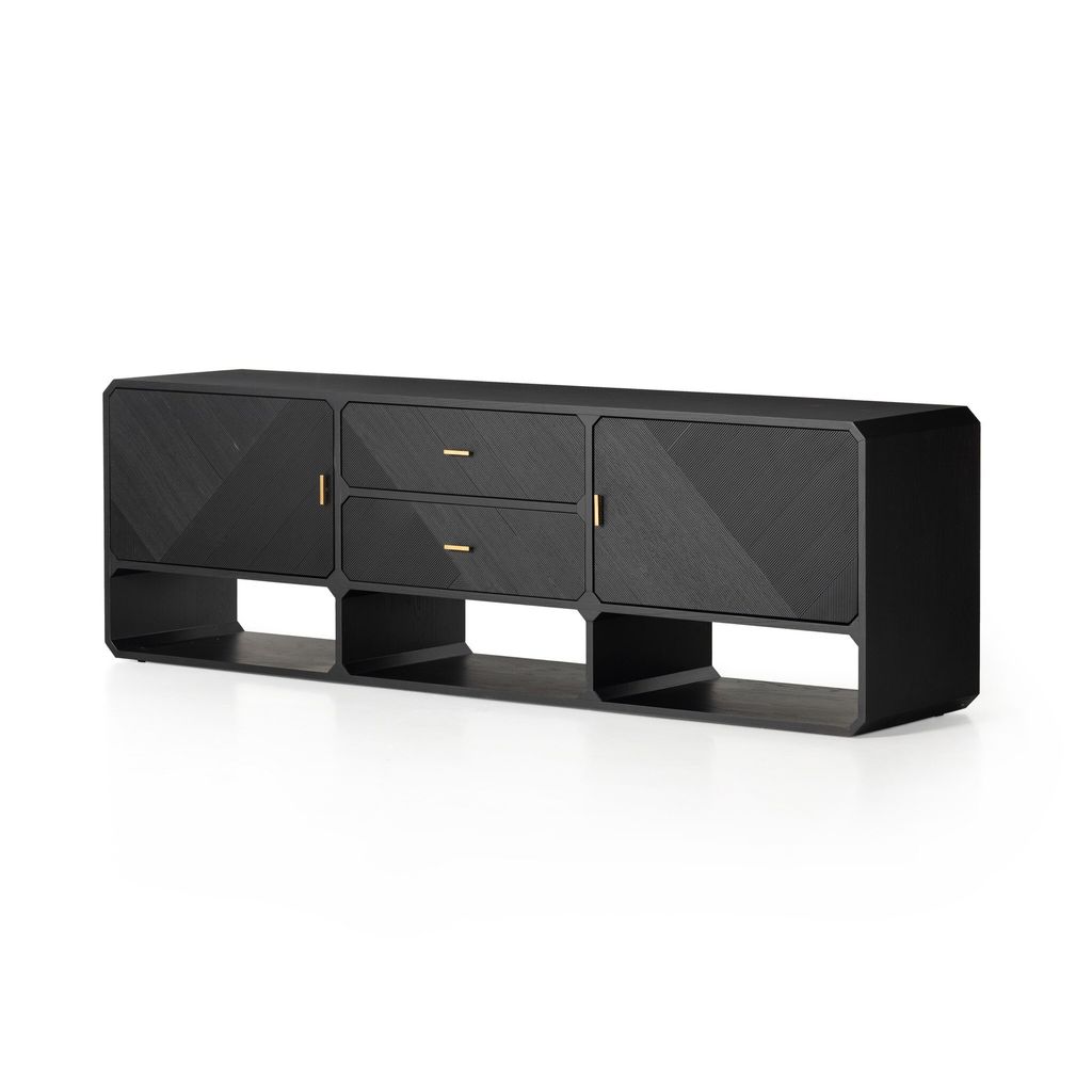 Caspian Media Console, Black Ash