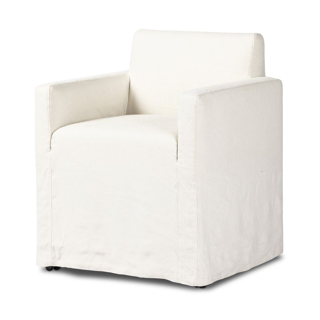 Ostend Outdoor Slipcover Dining Chair, Bombay Flax