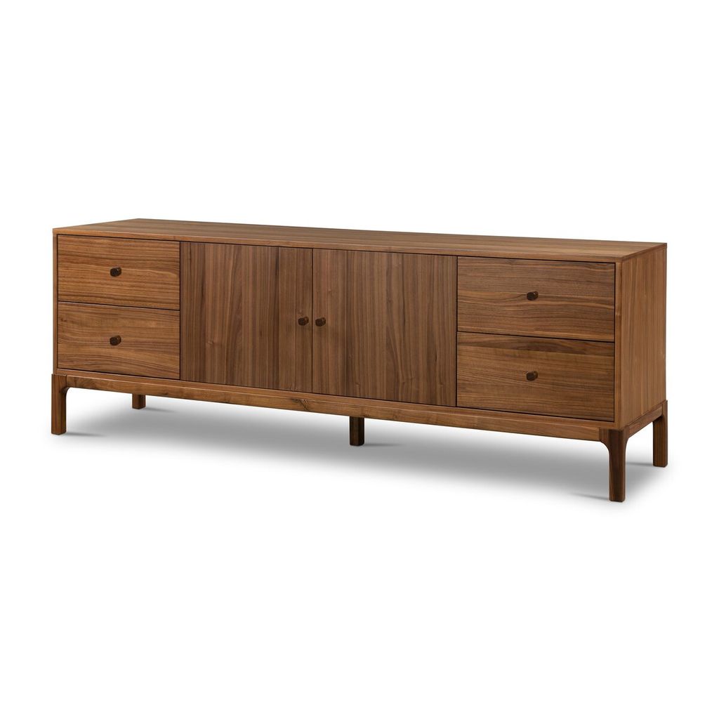 Arturo Media Console, Natural Walnut Veneer