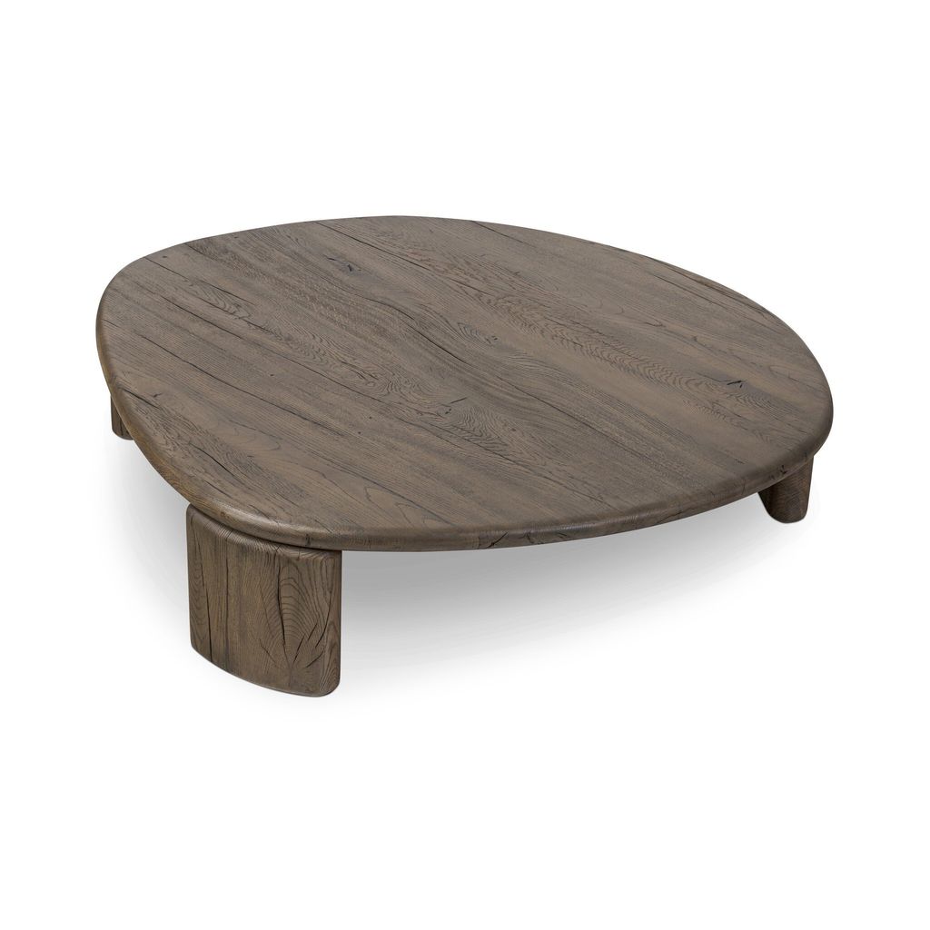Preview image for Organically Shaped Low Profile Oak Wood Nesting Coffee Table 47 inch