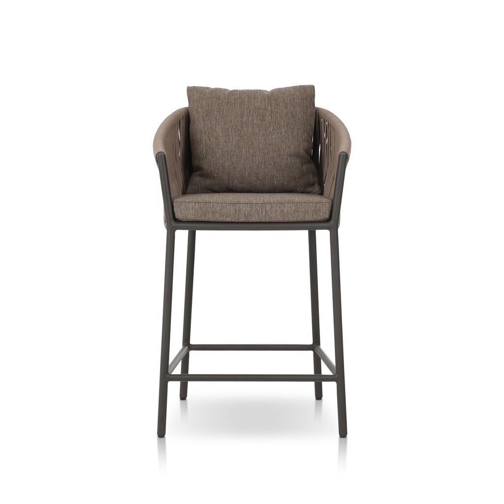Porto Outdoor Bar & Counter Stool - Counter Stool Size - Ellor Brown Cover