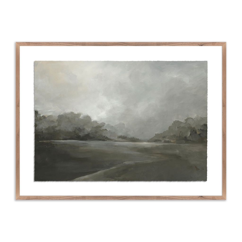 Preview image for Watercolor Landscape with Rustic Walnut Frame