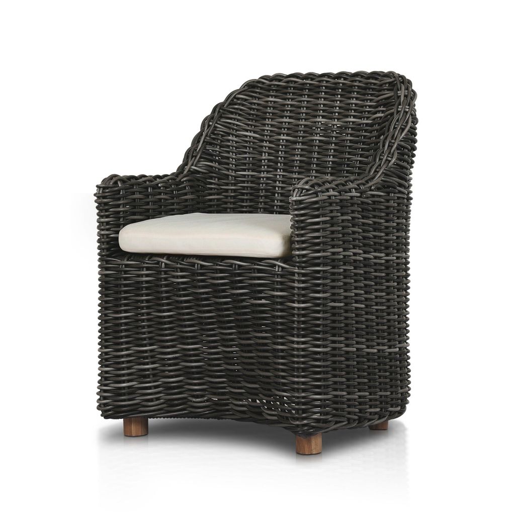 Messina Outdoor Dining Armchair - Chunky Charcoal Woven Finish