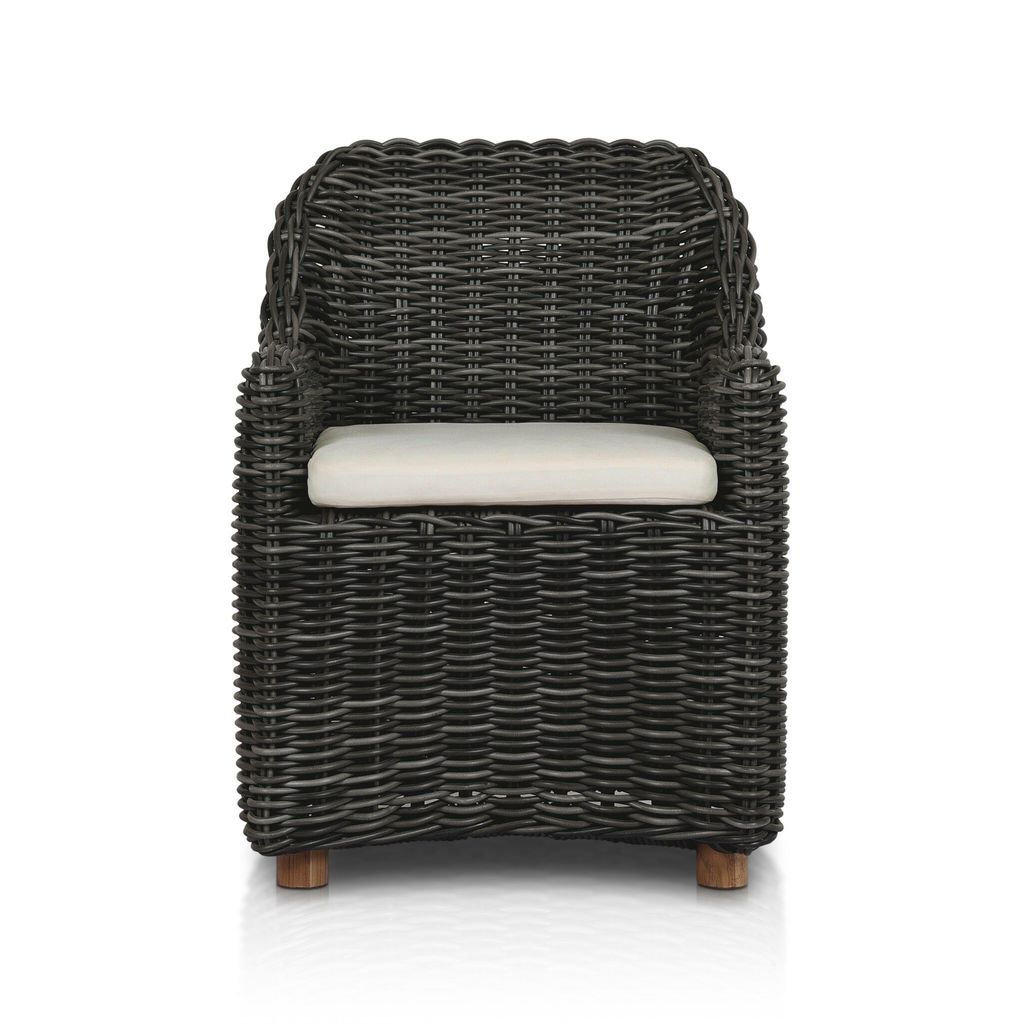 Messina Outdoor Dining Armchair - Chunky Charcoal Woven Finish