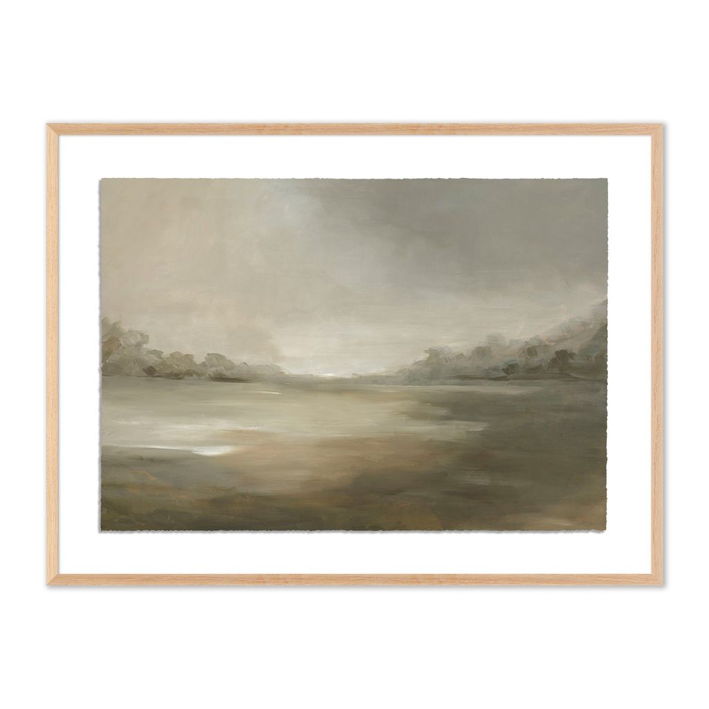 Terrain By Lauren Fuhr - 40"X30" Size - White Oak Frame - Framed Paper Presentation Type