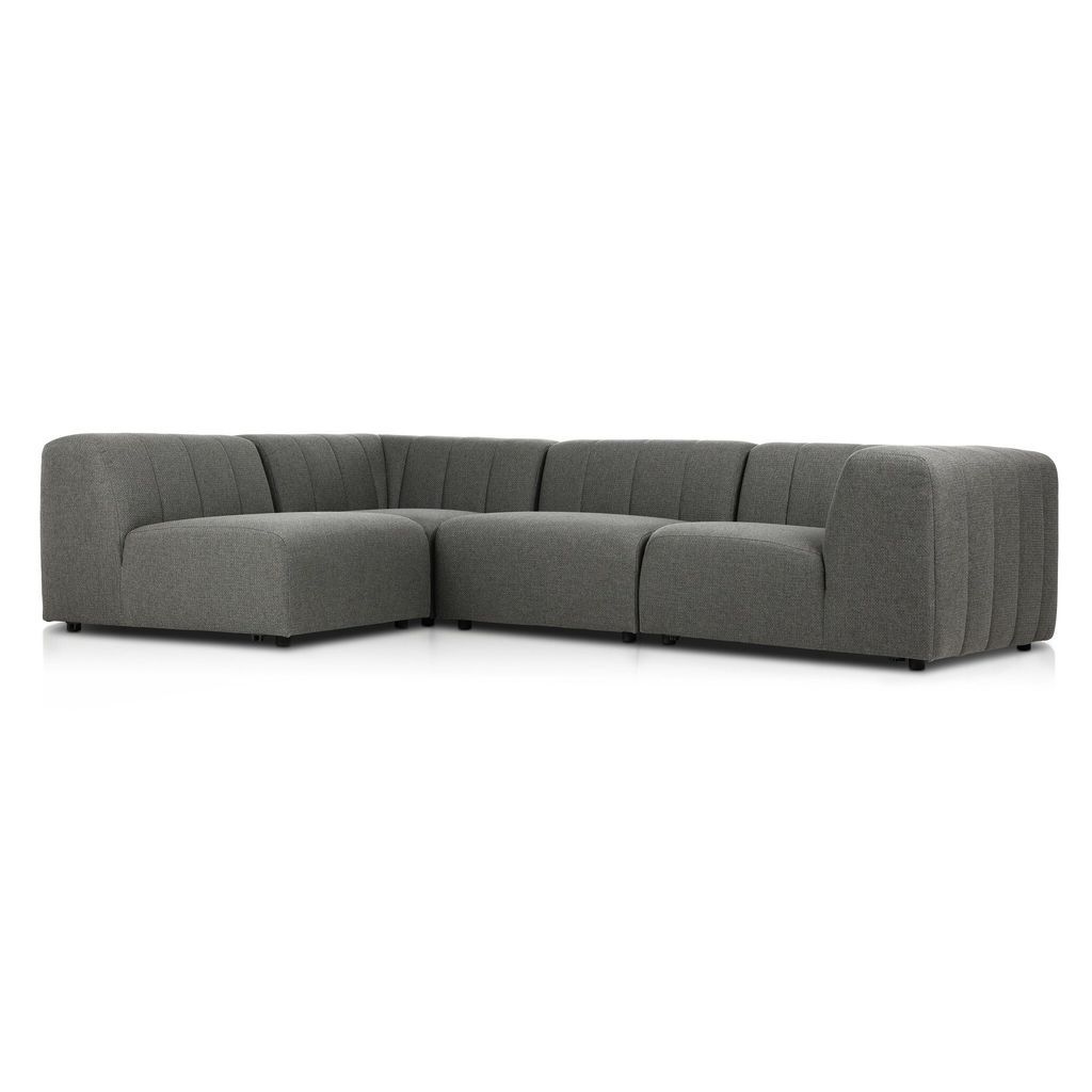 Gwen Outdoor 4-Piece Sectional - Hayes Charcoal Cover