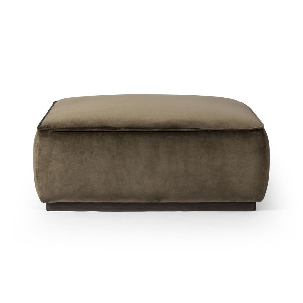 Sinclair Square Ottoman - 36" Size - Surrey Olive Cover