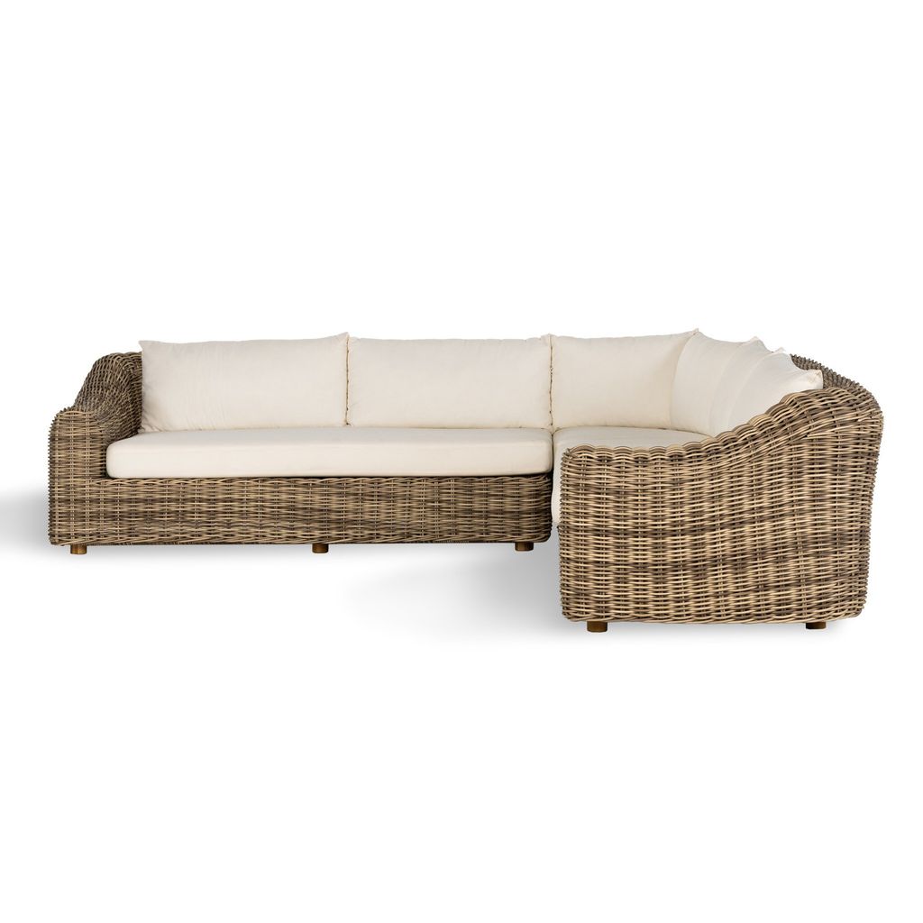 Messina Outdoor 3-Piece Sectional - Chunky Sand Woven Finish