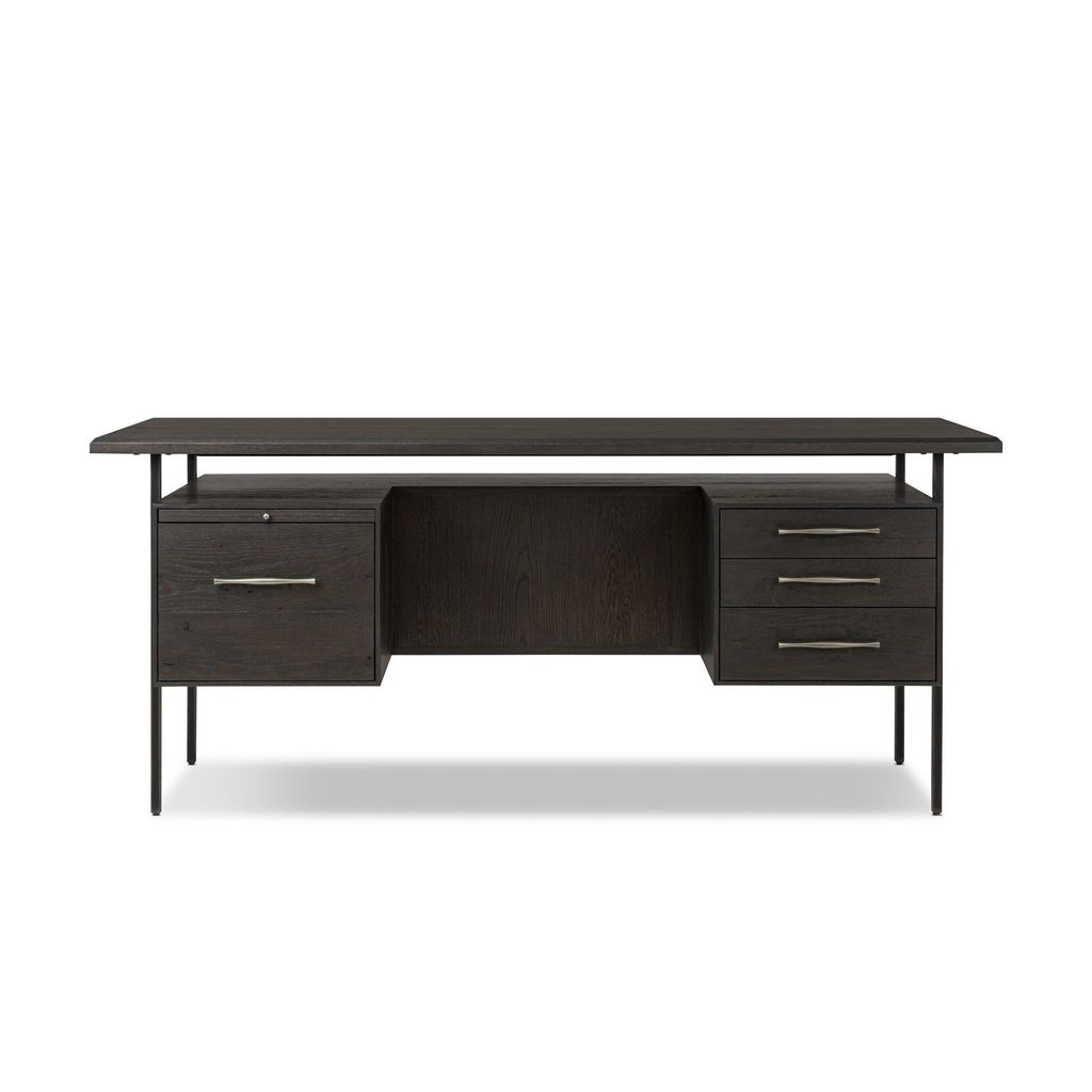 Lauren Desk - Charcoal Oak Veneer Finish