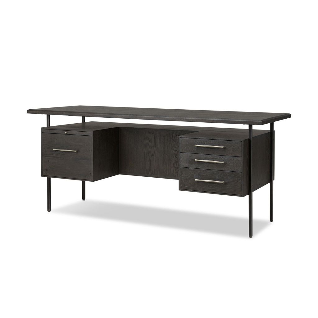 Lauren Desk - Charcoal Oak Veneer Finish
