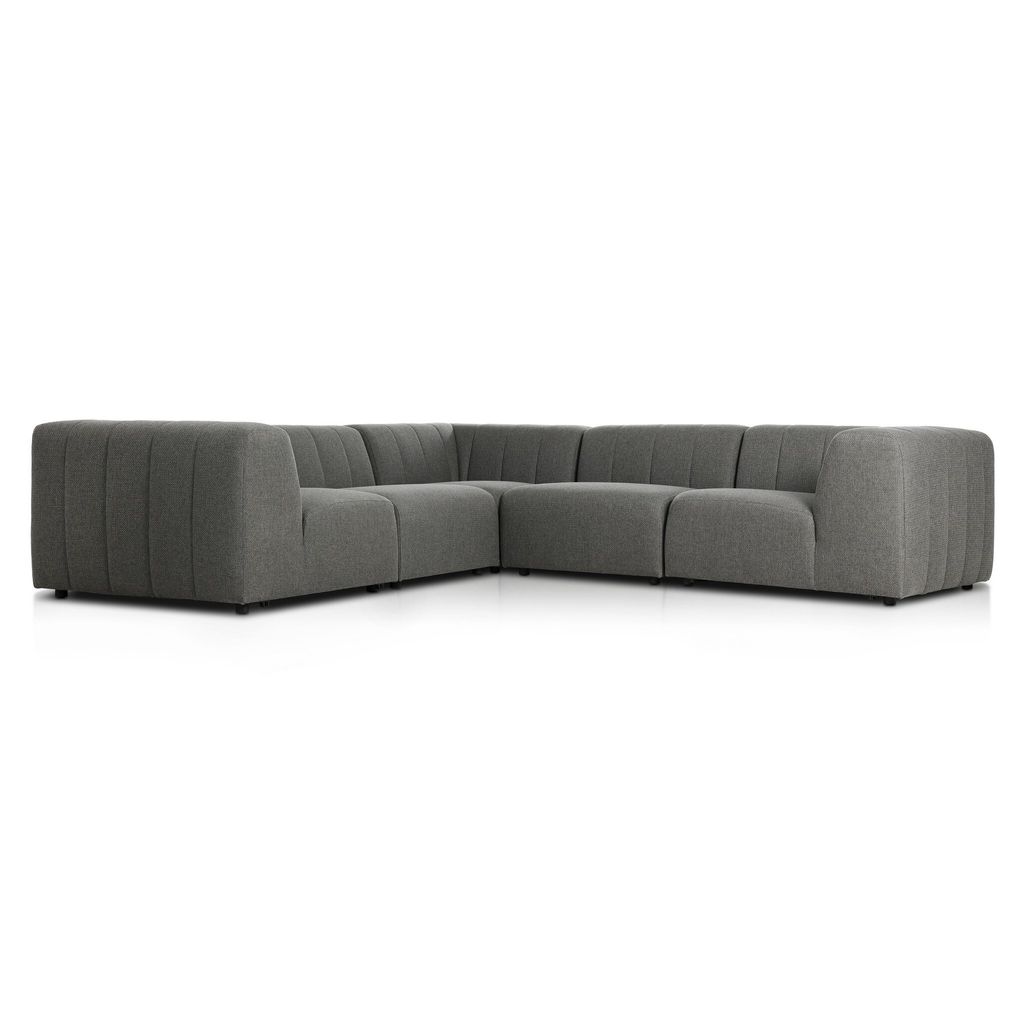 Gwen Outdoor 5-Piece Sectional - Hayes Charcoal Cover