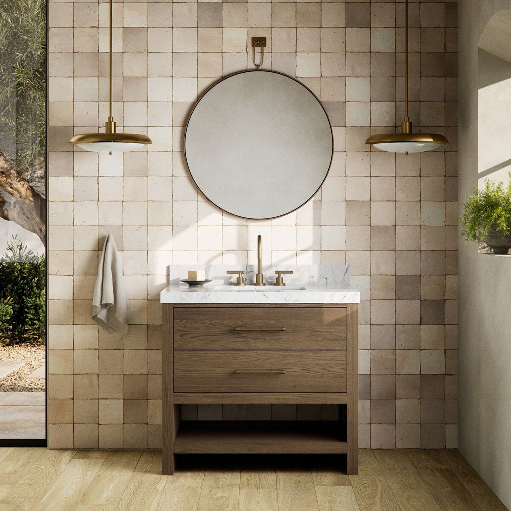 Anthem Single Vanity, Washed Natural Veneer