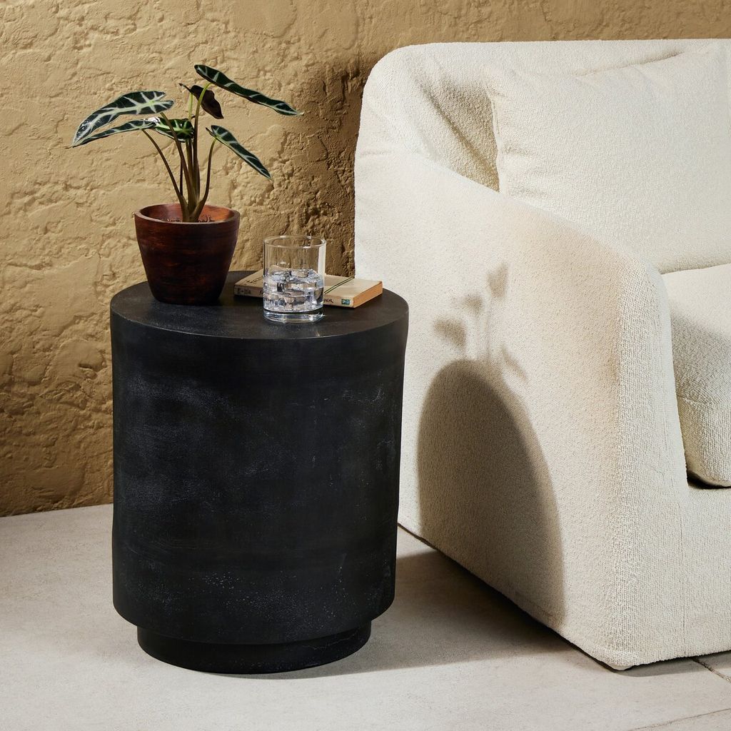 Javi Outdoor End Table, Aged Grey
