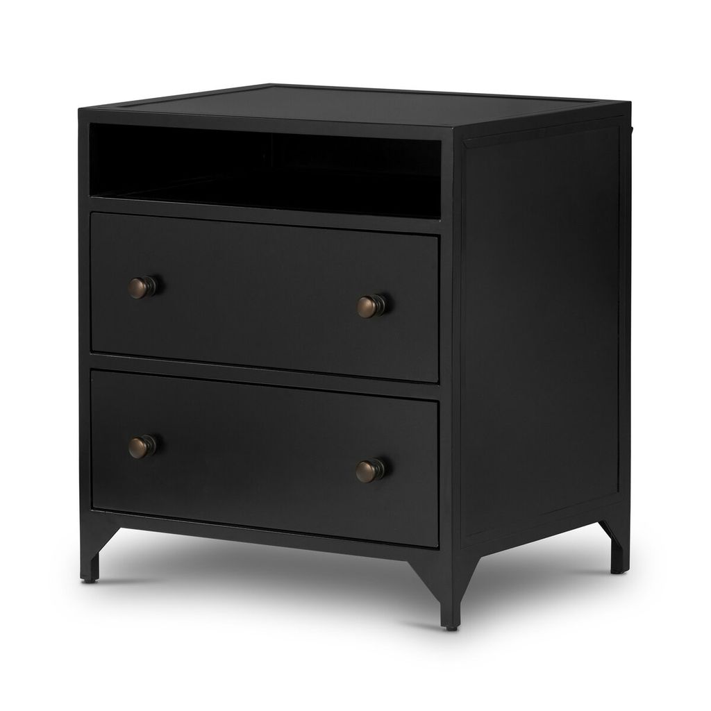 Belmont 2 Drawer Nightstand, Black