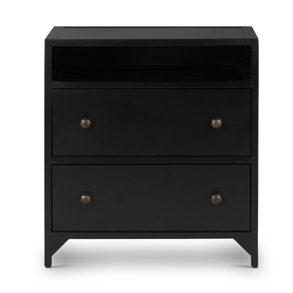 Belmont 2 Drawer Nightstand, Black