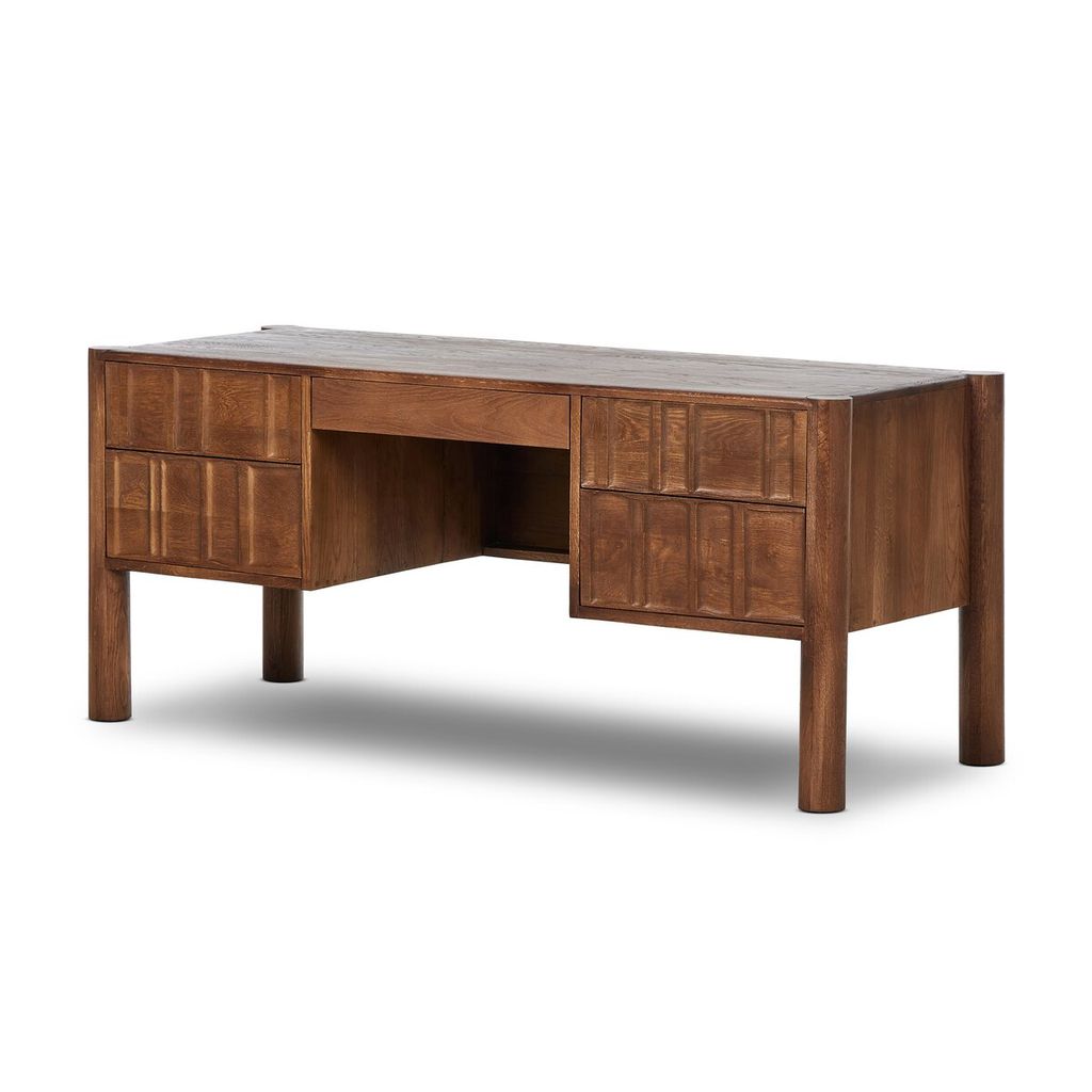 Ezri Desk, Carved Cocoa Oak