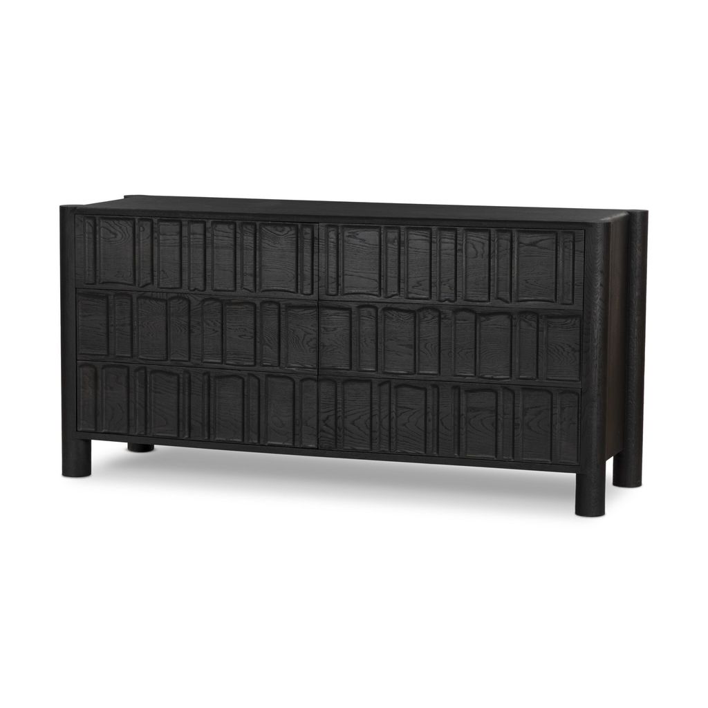 Ezri 6 Drawer Dresser - Black Oak Finish