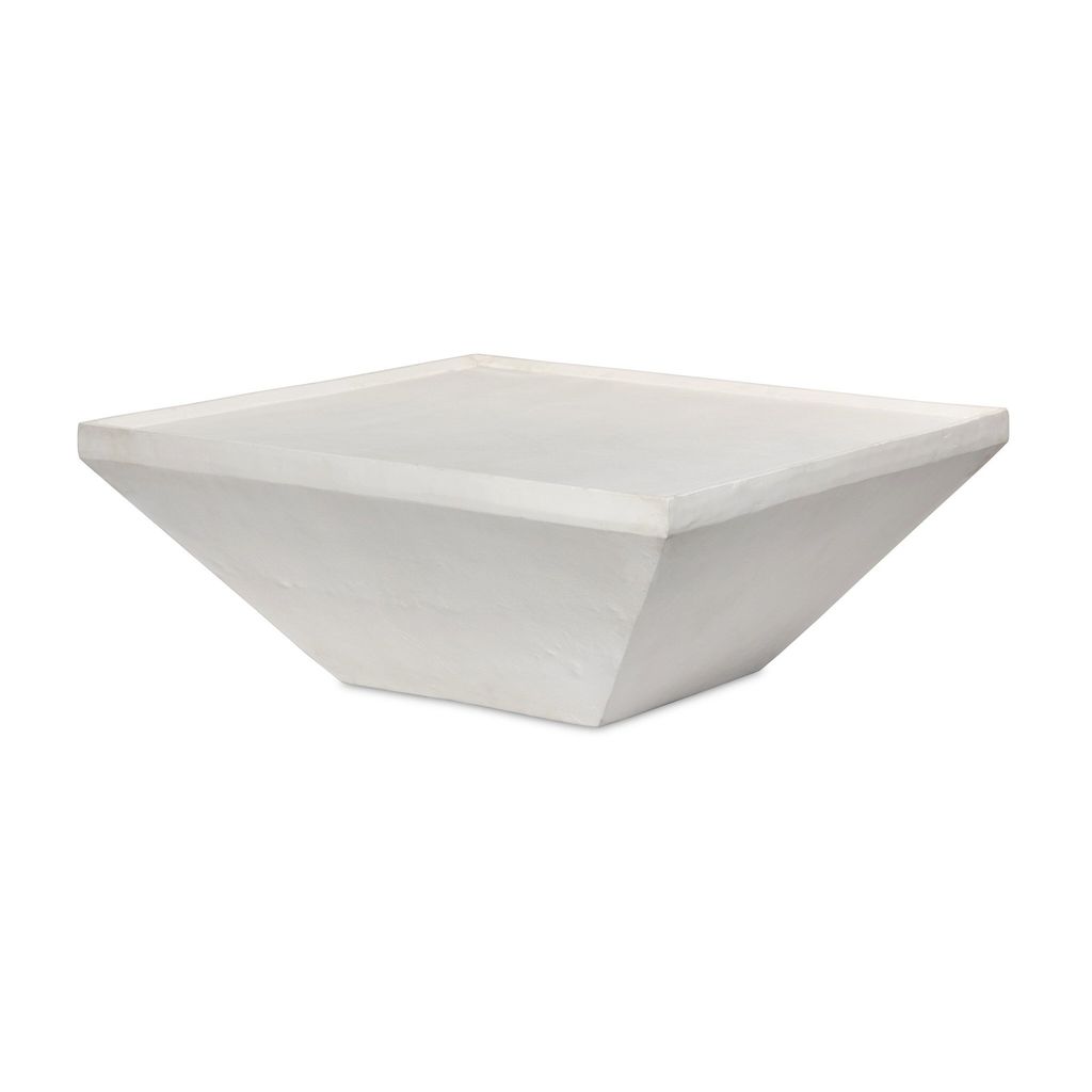 Drake Outdoor Coffee Table - Matte White Cast Aluminum Finish