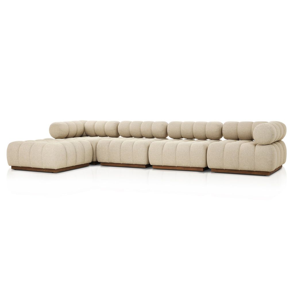 Roma Outdoor 4-Piece Sectional - Hayes Cream Cover