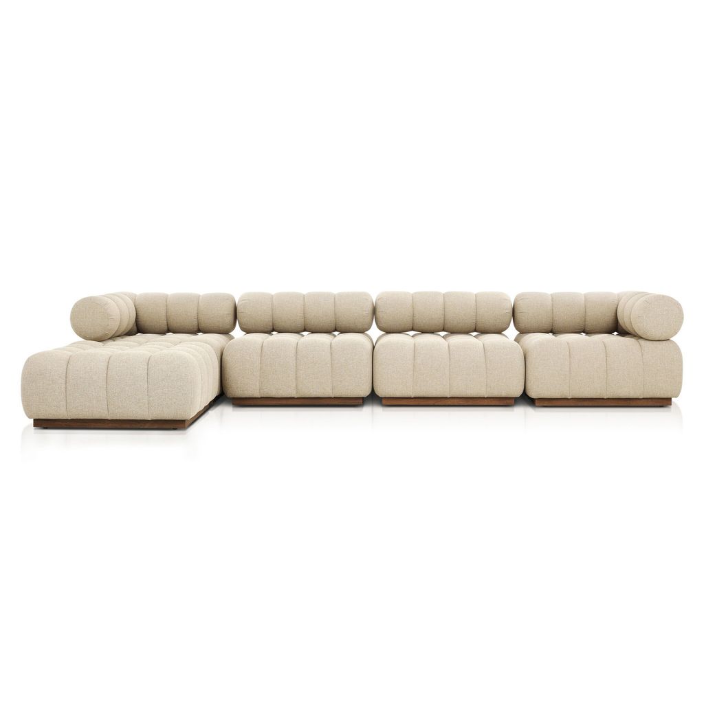 Roma Outdoor 4-Piece Sectional - Hayes Cream Cover