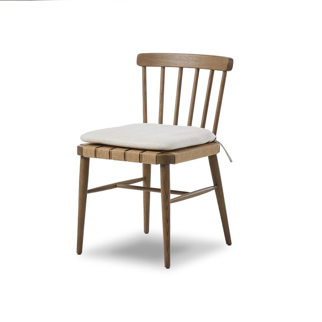Kershaw Dining Chair - Dover Crescent Cushion - Natural Rush Cover