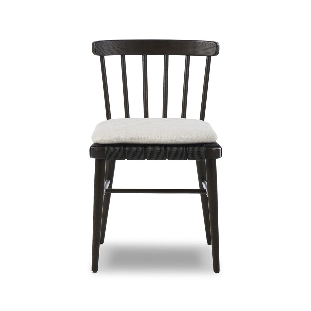 Kershaw Dining Chair - Dover Crescent Cushion - Black Rush Cover