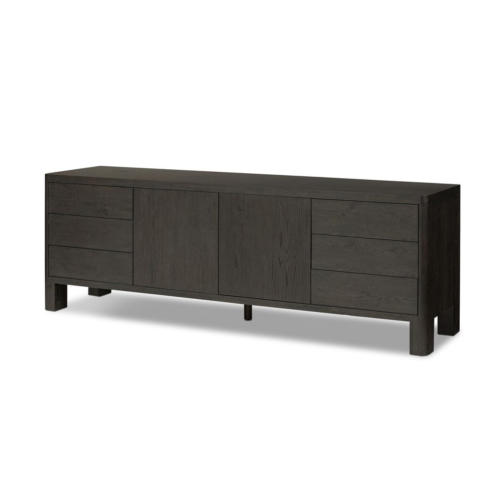 Noeline Media Console - Smoked Black Oak Veneer Finish