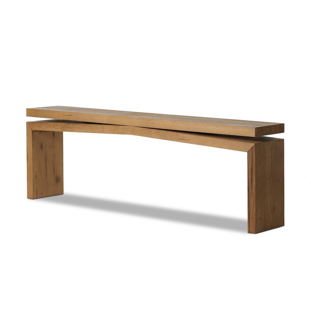 Matthes Large Console Table - Worn Oak Veneer Finish - 94" Size