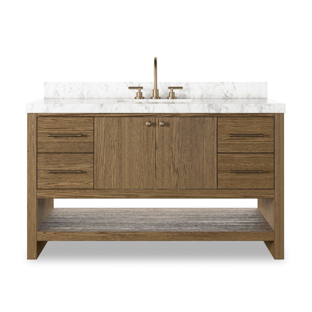 Anthem Single Wide Vanity - Washed Natural Veneer Finish