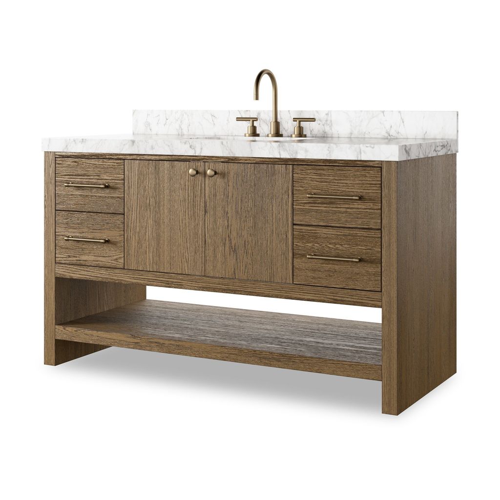 Anthem Single Wide Vanity - Washed Natural Veneer Finish