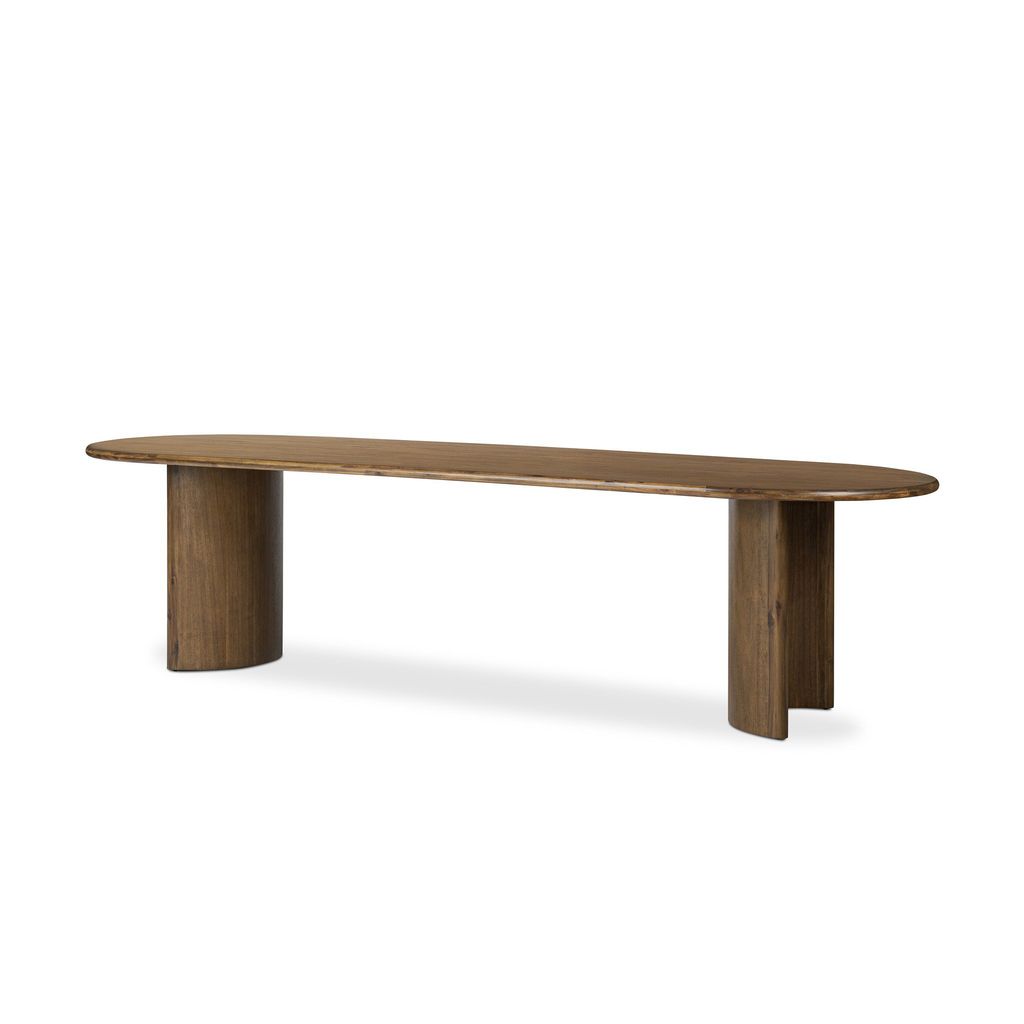 Paden Dining Table - Seasoned Brown Acacia Finish - 118" Size