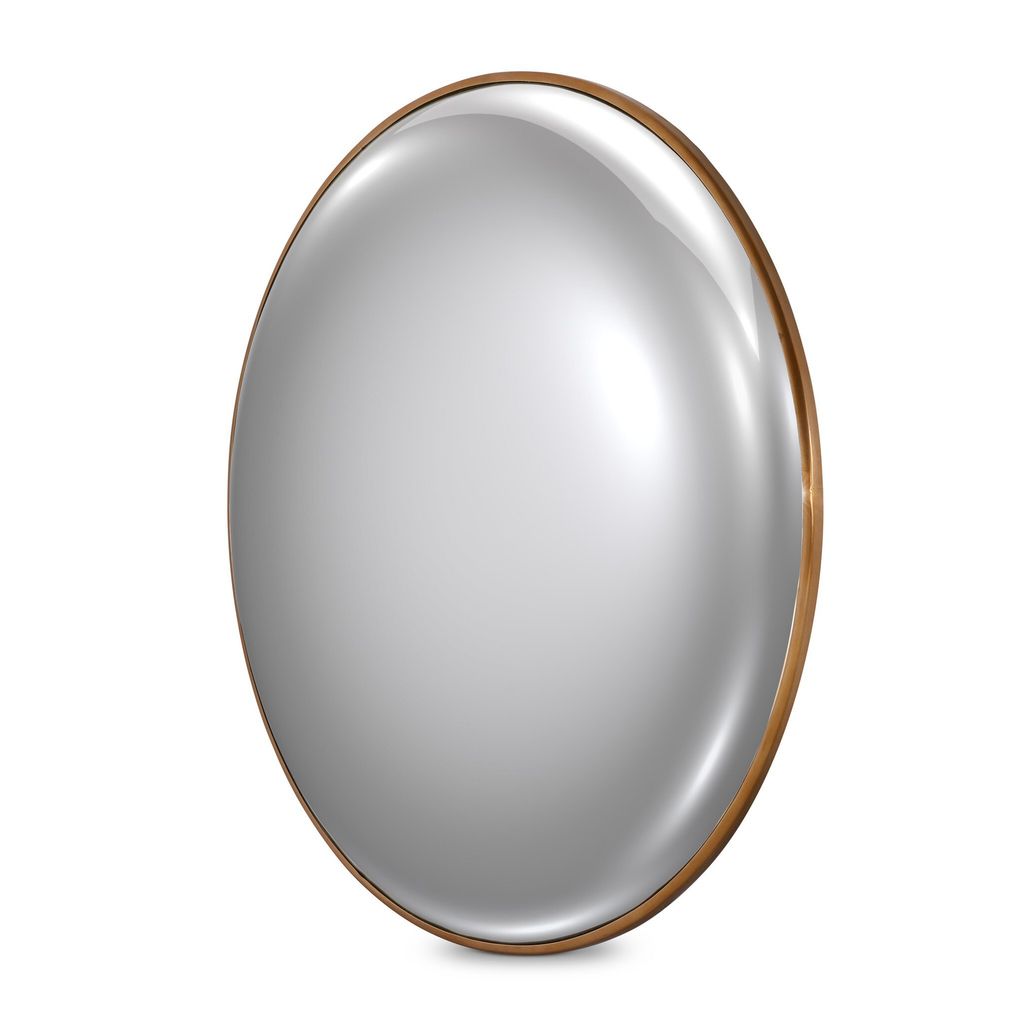 Convex Wall Mirror - Vintage Brass Finish