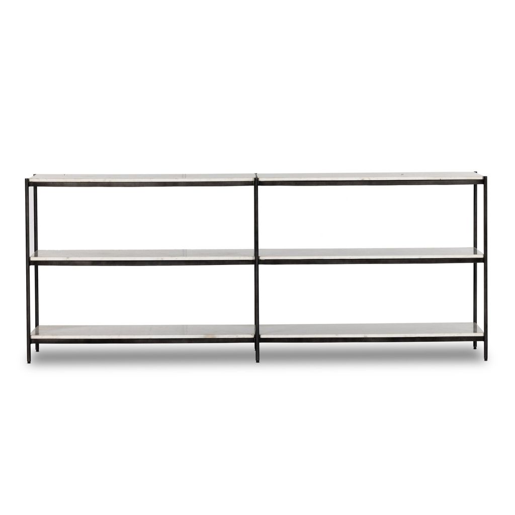 Felix Large Console Table - Hammered Grey Finish