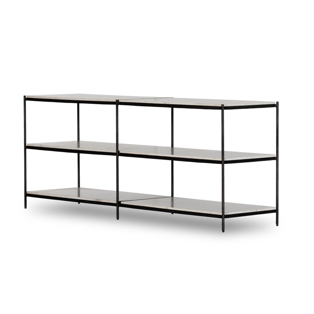 Felix Large Console Table - Hammered Grey Finish