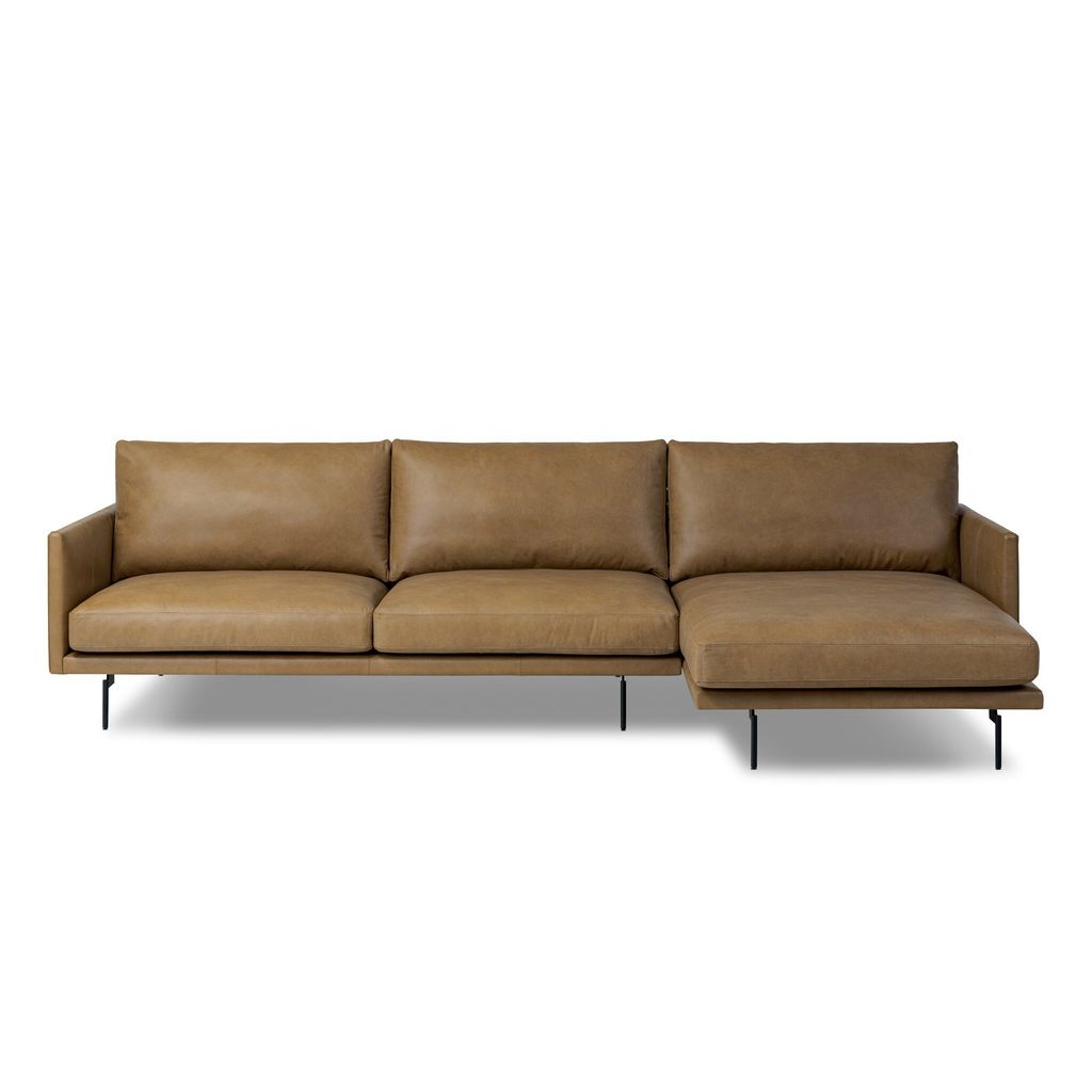 Melle 2-Piece Sectional - Right Chaise Configuration - Lipari Camel Cover