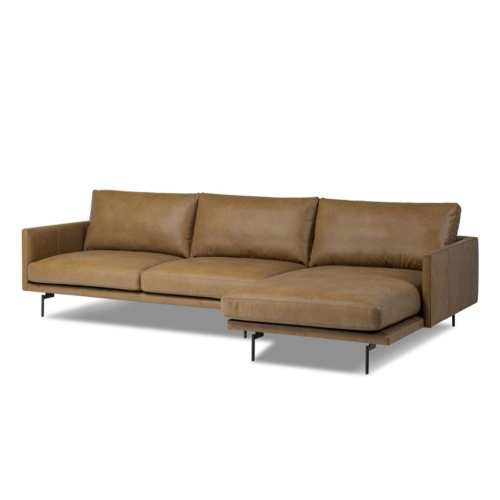 Melle 2-Piece Sectional - Right Chaise Configuration - Lipari Camel Cover
