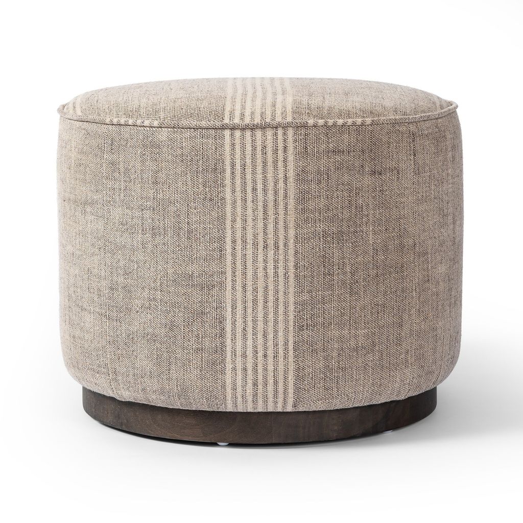 Sinclair Round Ottoman - Manchester Flint Cover