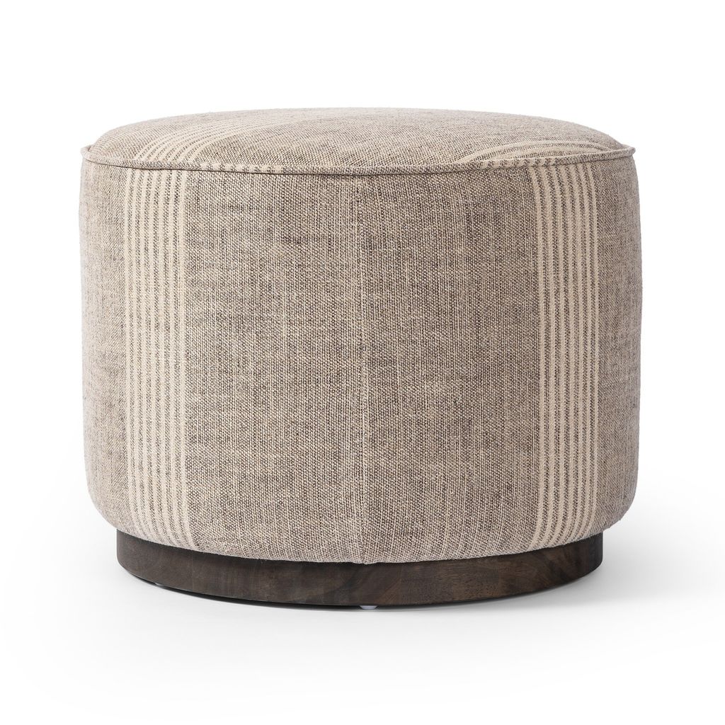 Sinclair Round Ottoman - Manchester Flint Cover