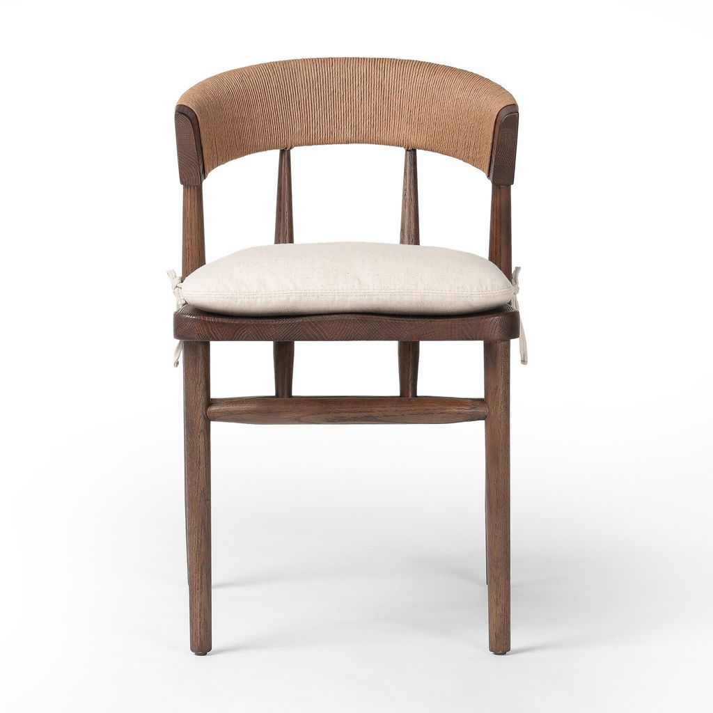 Buxton Dining Chair - Drifted Oak Finish - Savile Flax Cover