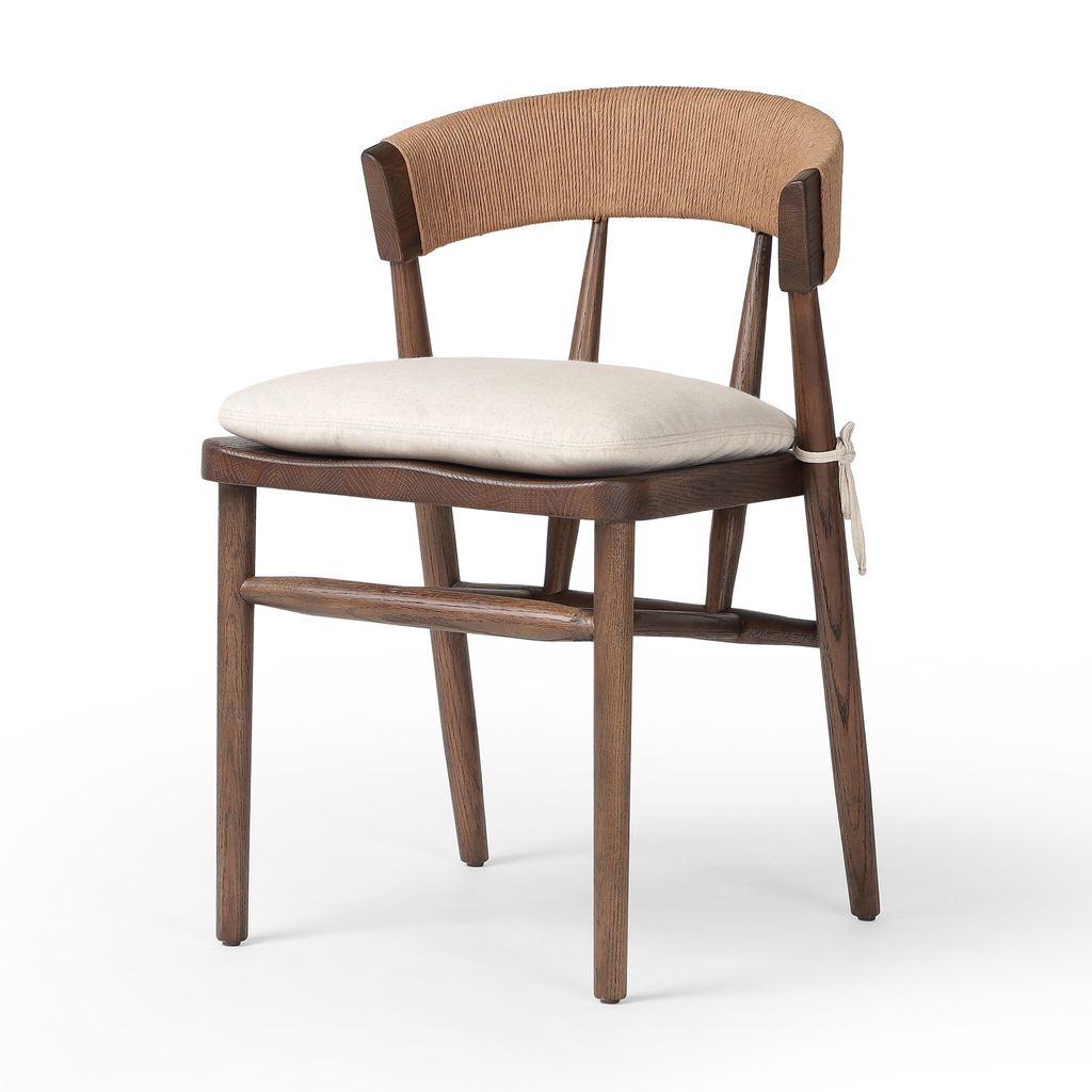 Buxton Dining Chair - Drifted Oak Finish - Savile Flax Cover