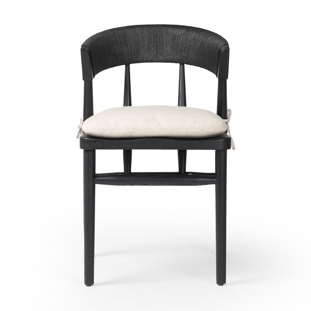 Buxton Dining Chair - Black Oak Finish - Savile Flax Cover