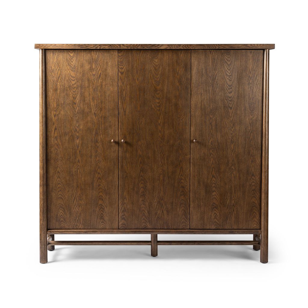 Renaud 3-Door Cabinet - Dark Toasted Oak Finish