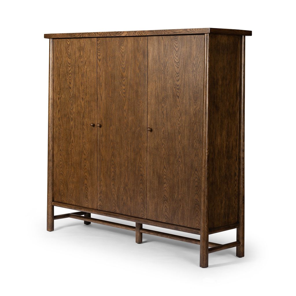 Renaud 3-Door Cabinet - Dark Toasted Oak Finish