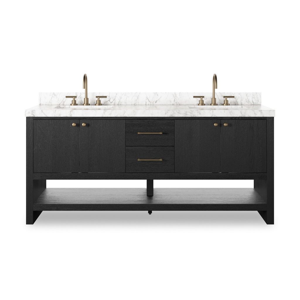 Anthem Double Vanity - Black Wash Oak Veneer Finish
