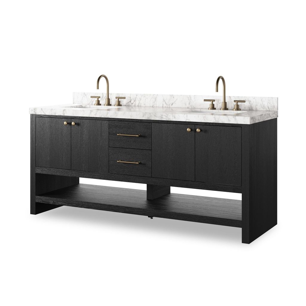Anthem Double Vanity - Black Wash Oak Veneer Finish