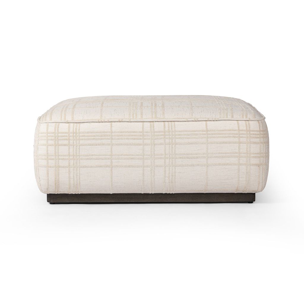 Sinclair Square Ottoman - 36" Size - Sheffield Ivory Cover