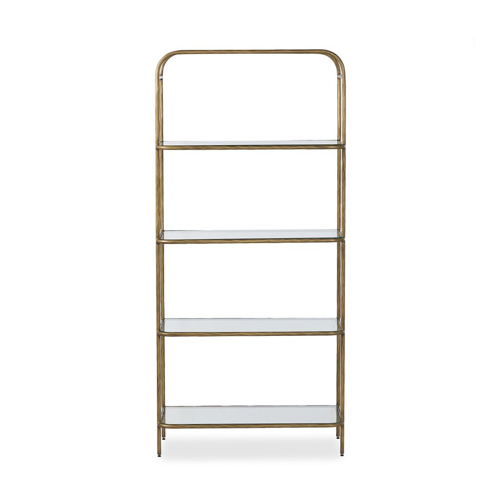 Swinton Bookcase - Hammered Aged Brass Finish - 82" Size